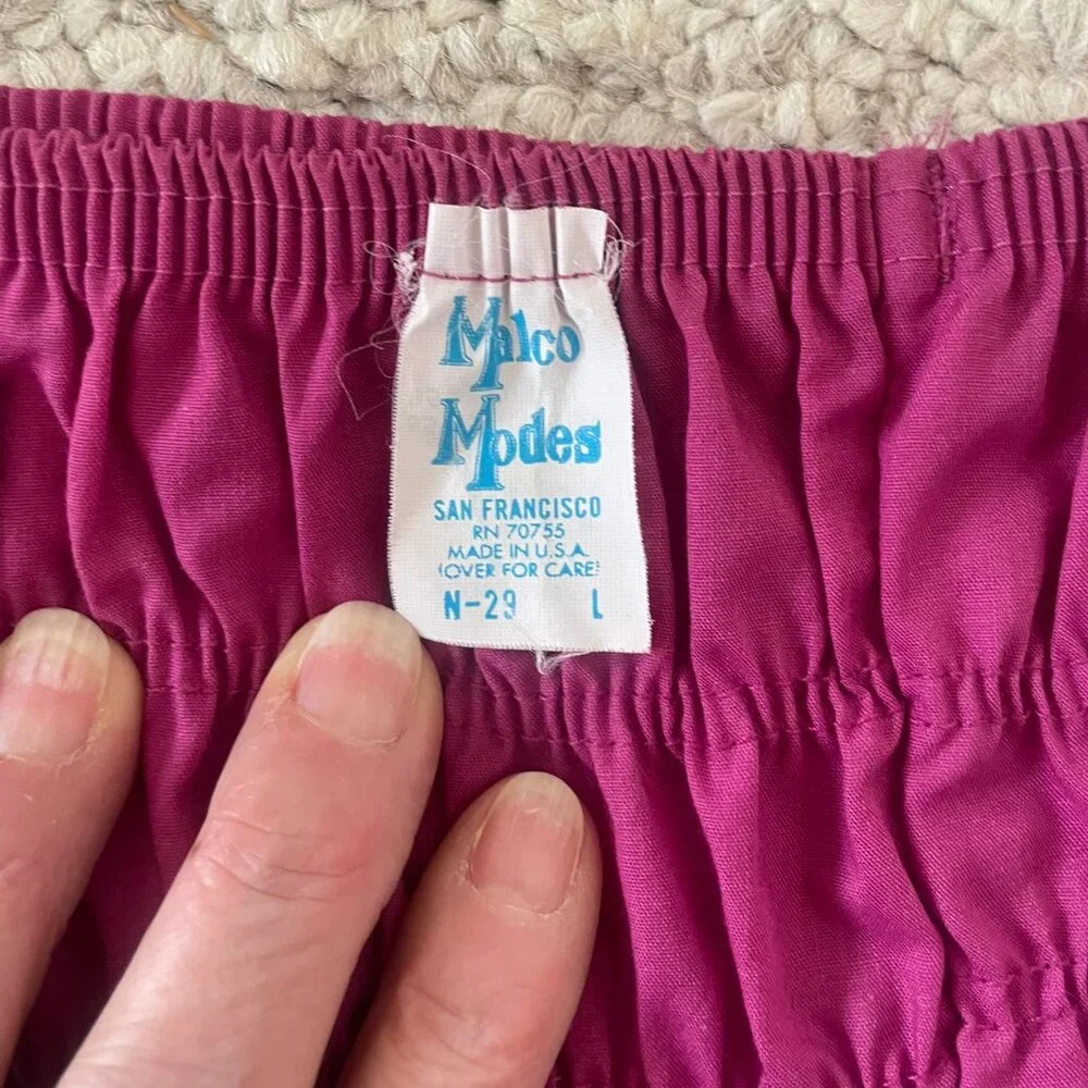 Vintage Malco Modes Ruffle Bloomers Fuchsia Lace Pettipants - Sz Large - Picture 3 of 9